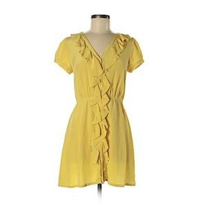 INC Yellow Silk Button Down Dress - Sz 8